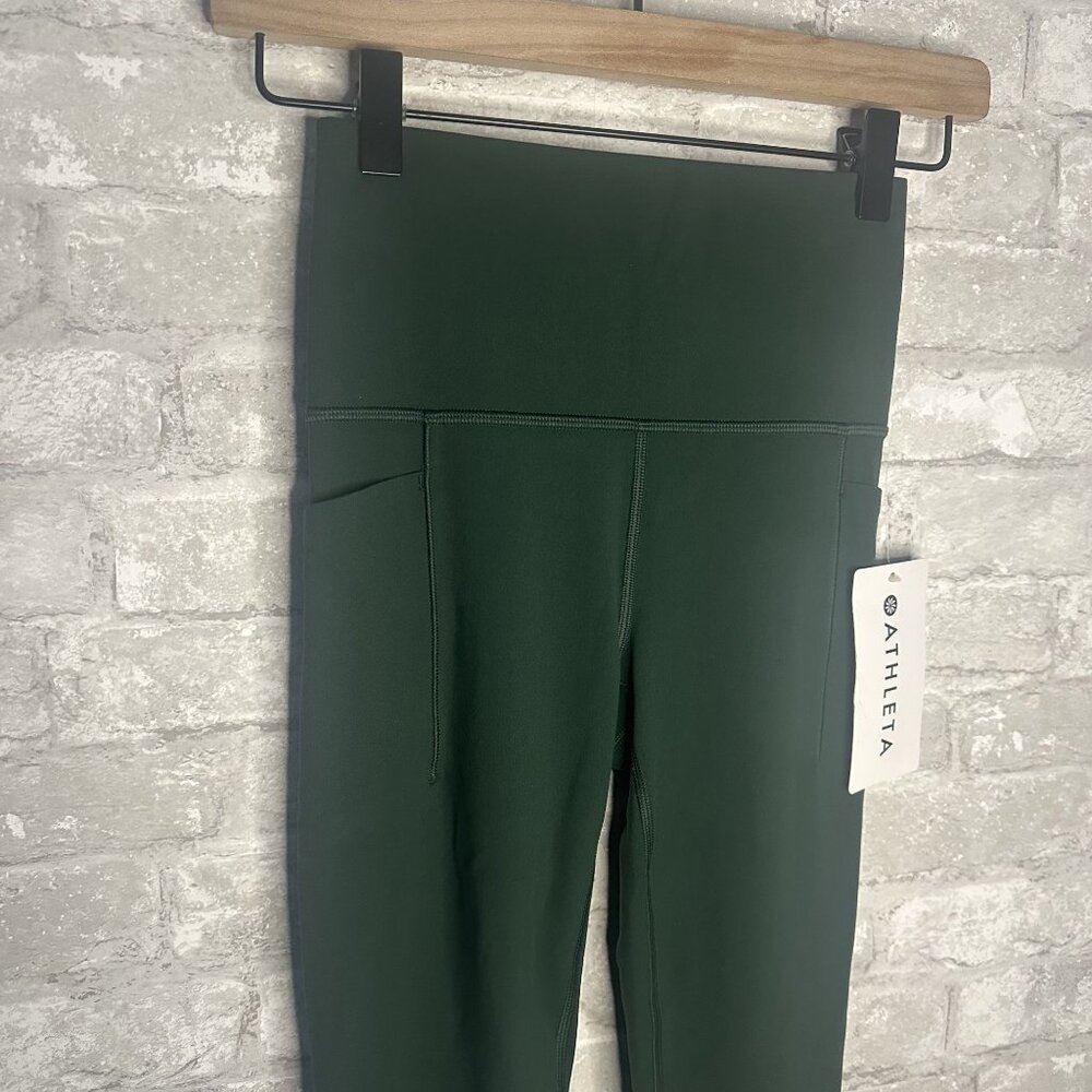 Athleta Salutation Stash Mesh Tight NWT Size XXS (Seaweed Snack) - Picture 3 of 15